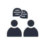 Two persons changing ideas